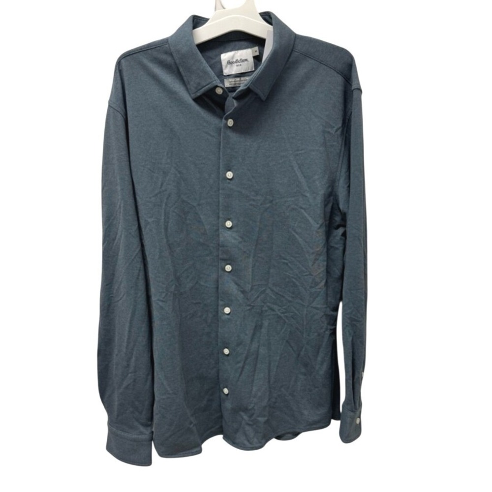 Goodfellow & Co Men's Long-Sleeve Button-Down Shirt in Slate Blue Medium New